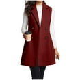 thumbnail image 2 of 2025 Trendy Long Vest for Women Sleeveless Tweed Blazer Fall Jackets Cardigan Outerwear Double Breasted Trench Coats, 2 of 8