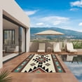 thumbnail image 3 of Southwest Geometric Outdoor Rug for Patio/Deck/Porch, Non-Slip Large Area Rug 5 x 7 Ft, Brown Mexican Aztec Boho Tribal Indoor Outdoor Rugs Washable Area Rugs, Reversible Camping Rug Carpet Runner, 3 of 8