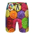 thumbnail image 4 of Kll Brightly Colored Cupcakes Men'S Casual Summer Beach Shorts Hawaiian Shorts With Pockets-Medium, 4 of 9