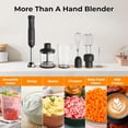 thumbnail image 3 of Rosewill 6-in-1 Multi-Speed Cordless Rechargeable Immersion Hand Blender,  Heavy Duty Motor - Stick Blender, Beaker, Whisk, Chopper, Dual Beater, Milk Frother - For Smoothies, Baby Food, Soup - Black, 3 of 8