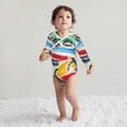 thumbnail image 4 of Xecao Colorful Abstract Bumper Cars Print Baby unisex-baby Cotton Long-sleeve Bodysuits-3 Months, 4 of 6