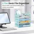 thumbnail image 4 of INTIGE 6 Tier Paper Organizer for Desk, Paper Letter Tray Organizer, Metal Mesh Desk File Organizers with Handle for Office/Home, 4 of 6