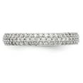 thumbnail image 4 of 14K White Gold Ring Band Wedding Diamond Round Micro Pave , Size 8, 4 of 7