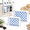 Blue&White-Clear2pouches, variant on Khaki&White Clear2pouches Waterproof PVC Tote Bag Organizer Insert Set