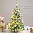 thumbnail image 3 of 23.6 Inch Small Flocked Christmas Tree with Light, Pre-lit Mini Tabletop Xmas Tree, White, 3 of 7