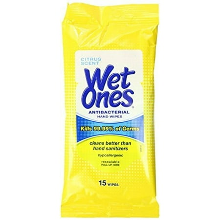 Wet Ones Antibacterial Hand Wipes - 6 Packs of 20 Count = 120 Count