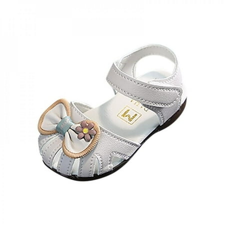 

Clearance Summer Children s Sandals Light Bottom Non-slip Baotou Bow Flower Beach Sandals Fashion Toddler Shoes
