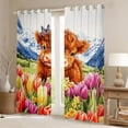 thumbnail image 2 of Homewish Kawaii Cow Kids Blackout Curtains Set of 2 (52x84 Each), Cartoon Colorful Tulip Window Curtains, Funny Farmhouse Animal Curtains and Drapes, Black Out Curtains Bedroom Decor, 2 of 6