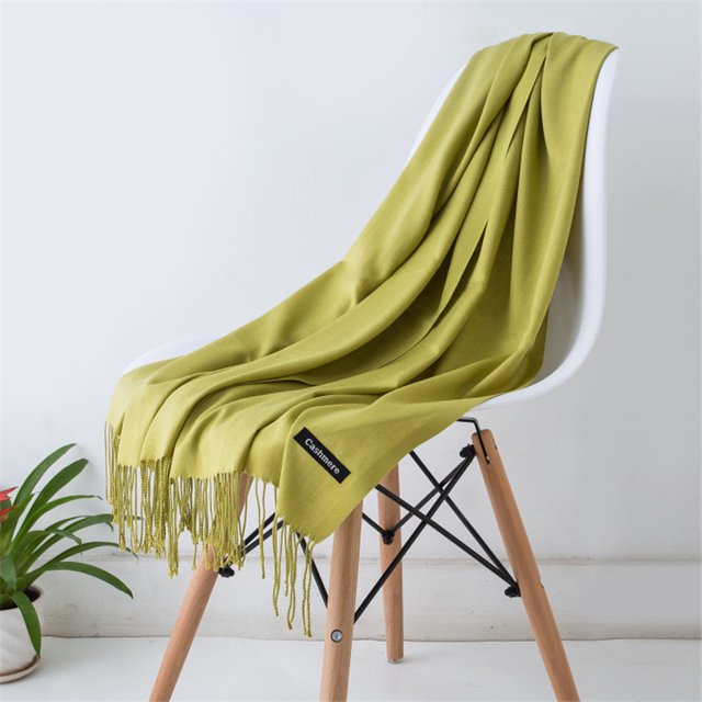 JTVOVO RUNMEIFA New Luxury Brand Women's Summer Thin Shawl Cashmere Pure Color Fringed Hijab Bandana Headscarf Winter Scarf