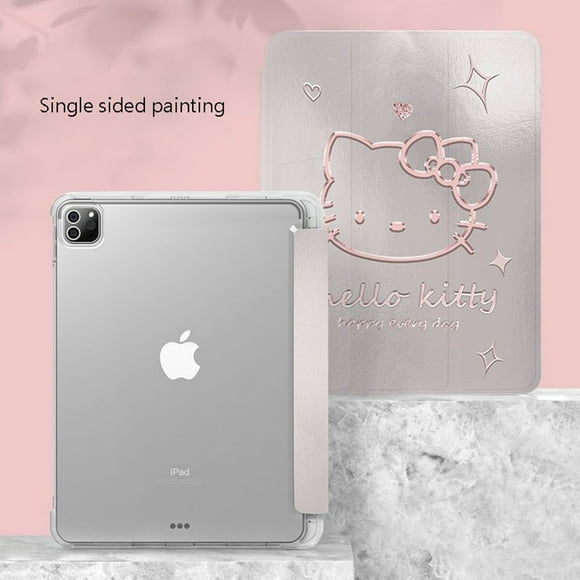 High Face Value Hello Kitty Three Fold Transparent Ipad Protective Casee Air5/4/3 Mini6/5/4 Anti Drop 2022/2021 Pro 10.2In Case FGS