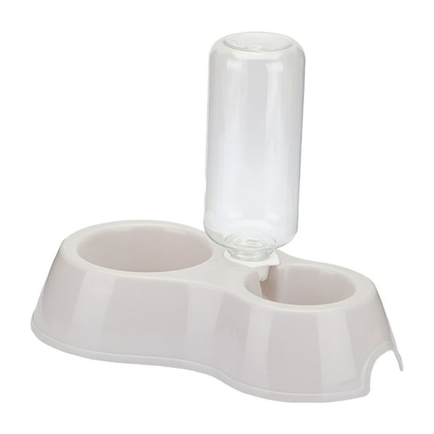 2 en 1 Comedero doble para gatos y perros Bebedero automático Botella bebedero Comedero Juego de cuencos para agua y comida para regar Conejo Gatito Azul Gris Verde