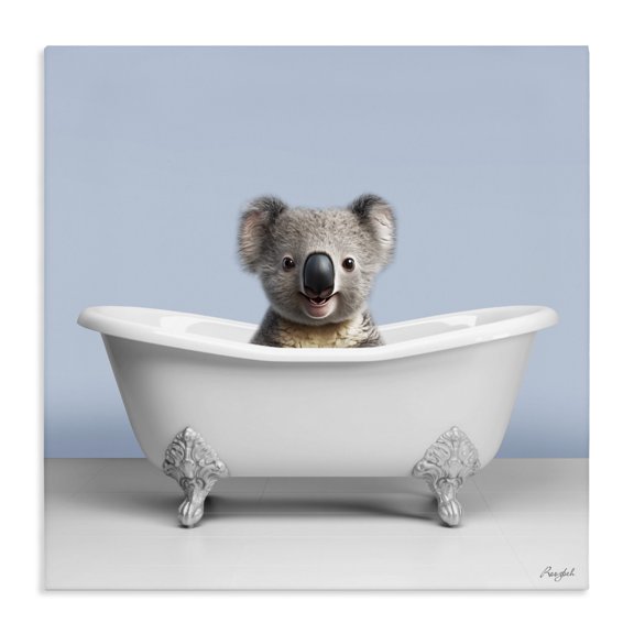 Stupell Industries Modern Baby Koala in Bathtub Canvas Art, 30 x 30, by Roozbeh