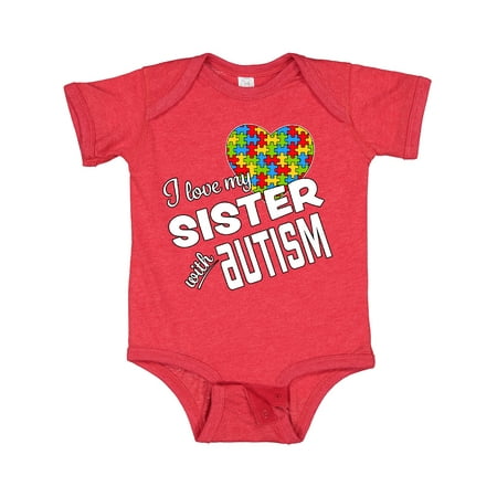 

Inktastic I Love My Sister with Autism Gift Baby Boy or Baby Girl Bodysuit