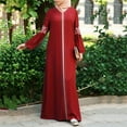thumbnail image 2 of Women Muslim Abaya Long Dress Floral Printed Vintage Kaftan Islamic Maxi Dresses, 2 of 3