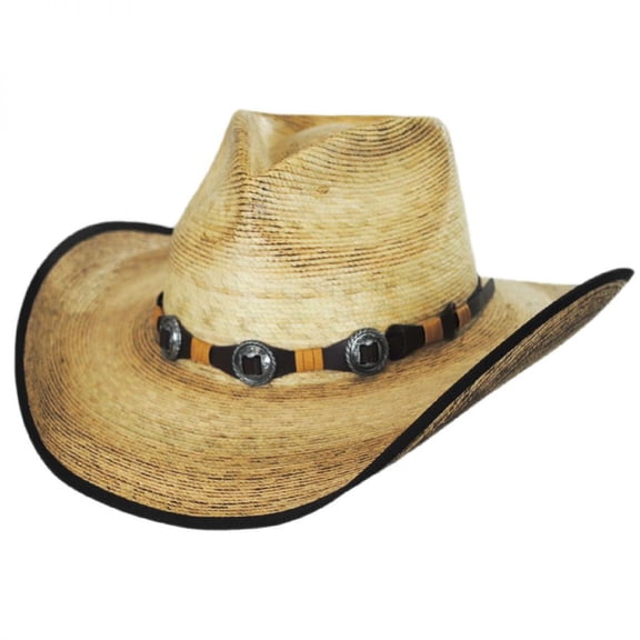 Kimball Palm Leaf Straw Western Hat - XS - Natural Aged