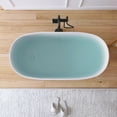 thumbnail image 5 of MEDUNJESS 47" Premium Freestanding Solid Surface Resin Stone Small Bathtub, Modern Design Freestanding Tubs with Pop-up Drain and Overflow, Matte White, 5 of 12