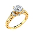 thumbnail image 2 of SuperJeweler 1 1/4 Carat Vintage Lab Grown Diamond Engagement Ring In 14K Yellow Gold For Women, 2 of 5