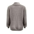 thumbnail image 6 of Women's Stand Collar Quarter Zip Fleece Pullover, Oversized Solid Color Long Sleeve Sweatshirt with Soft Comfort Fabric for 2025 Fall Fashion, Casual Daily Wear and Street Style Outfits Light Ashy, 6 of 7
