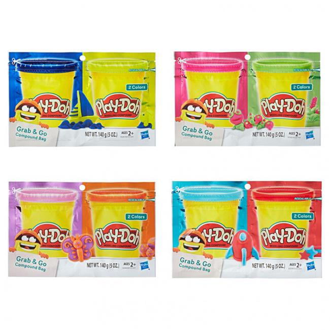 Hasbro Play-doh Grab 'n Go Brights Refills 6 Fun Assorted Colors Ages 2 for sale online 