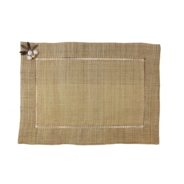 Set of 4 Beige Raffia Placemat