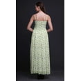 thumbnail image 3 of Bimba Flower Leaves Bimba Printed Women Flowy Smocked Spaghetti Strap Dress-Large, 3 of 7