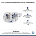thumbnail image 5 of CTM Girl's Metallic Double Grommet Casual Belt with Roller Buckle, 5 of 5