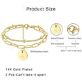thumbnail image 5 of 14K Gold Plated Alphabet Initial Bracelet for Women Trendy, Gold Jewelry Sets For Women - 26 Letter K Disc Alphabet Bracelet (7"-9"), Perfect Jewelry Gift for Teen Girl, 5 of 6