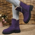 thumbnail image 6 of YLYL Women's Suede Winter Snow Boots Warm Fur Lined Side Zipper Lug Sole Chunky Heel No Slip Ankle Boots, 6 of 7