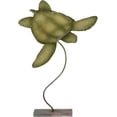 thumbnail image 2 of Capiz & Metal Art Hawksbill Turtle on Stand Beige/Green 16x11.5x4", 2 of 2