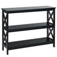 thumbnail image 1 of Costway Table Console à 3 Niveaux Étagère à Design en X Table d'Appoint de Sofa avec Tablette Noir, 1 of 9