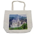 thumbnail image 1 of Nature Shopping Bag, Waterfall Exotic Tropical Leaves Natural Swimming Pool Water Picture, Eco-Friendly Reusable Bag for Groceries Beach and More, 15.5" X 14.5", Cream, by Ambesonne, 1 of 2