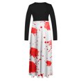 thumbnail image 5 of miqiqism Women Autumn and Winter Casual Dresses Comfy Round Neck Long Sleeve Dress Vintage Printed Long Dress Skirt Casual Skirt Flowy Swing Dress,White,XX-Large, 5 of 5