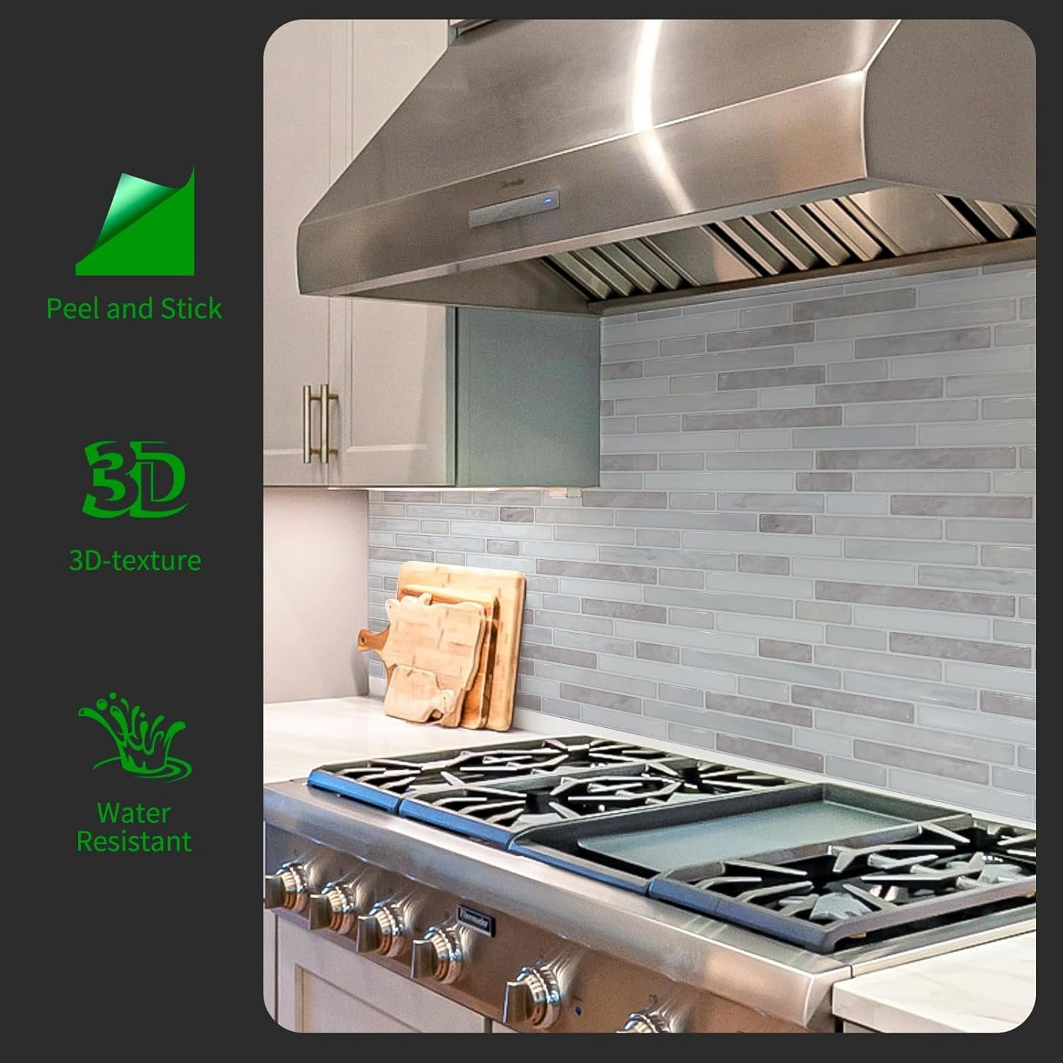 10 Sheet Marble Peel and Stick Backsplash for Kitchen,Self-Adhesive Tile Backsplash for Kitchen, Bathroom, 12in x 12in, (Beige & White)