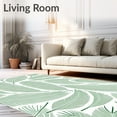 thumbnail image 2 of ODIKA 8'x10' Machine Washable Non-Slip Area Rug, Jungle Canopy Palm Fronds Waterproof Reversible Tropical Plant Design High Traffic Rug, White, 702693, 2 of 7