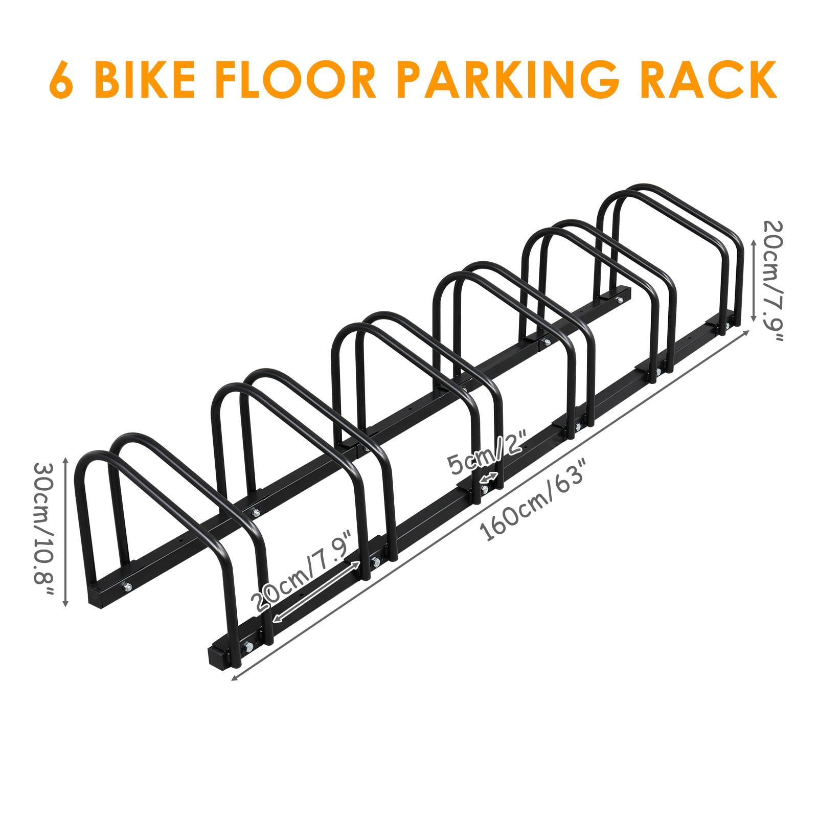 5 Bike Bicycle Stand Parking Garage Storage, Steel Bike Floor Parking Rack  Holder, 130*33*29cm