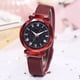 thumbnail image 2 of Reloj de pulsera de cuarzo con correa de malla y esfera redonda para mujer (rojo), 2 of 5