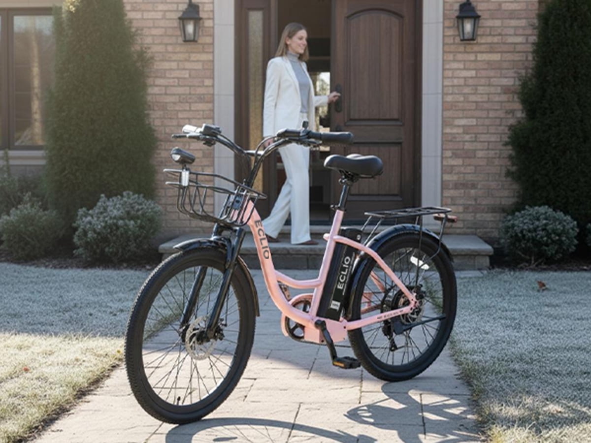 24 Inch Cruiser Electric Bike, E-Bike for Adults, Ebike with 48V 13AH Removable Battery, Step Through Ebike for Women Men,City Electric Bicycle,for City Commute Black