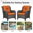 thumbnail image 4 of POCASSY Patio Furniture Cushions Set of 4, 22.5"*22.5" Outdoor Cushion for Patio Furniture, Water Resistant, Fade Resistant, Deep Seat and High Back Cushion for Chair, Sofa, and Couch, Orange, 4 of 7