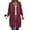 Wine, variant on gakvbuo Long Hoodies for Women Zip Up Hoodies Double Zipper Jacket Tunic Sweatshirts Fall Winter Drawstring Oversized Hooded Jacket Coat with Pocket