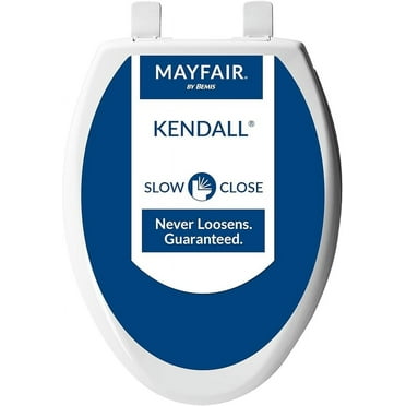 Mayfair Kendall Toilet Seat, Slow Close, Non Slip Premium Wood, Easy Clean, Easy Install, Elongated, White