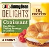 Jimmy Dean Delights Turkey Sausage, Egg White & Cheese Croissant Sandwich, 4 Count (Frozen)