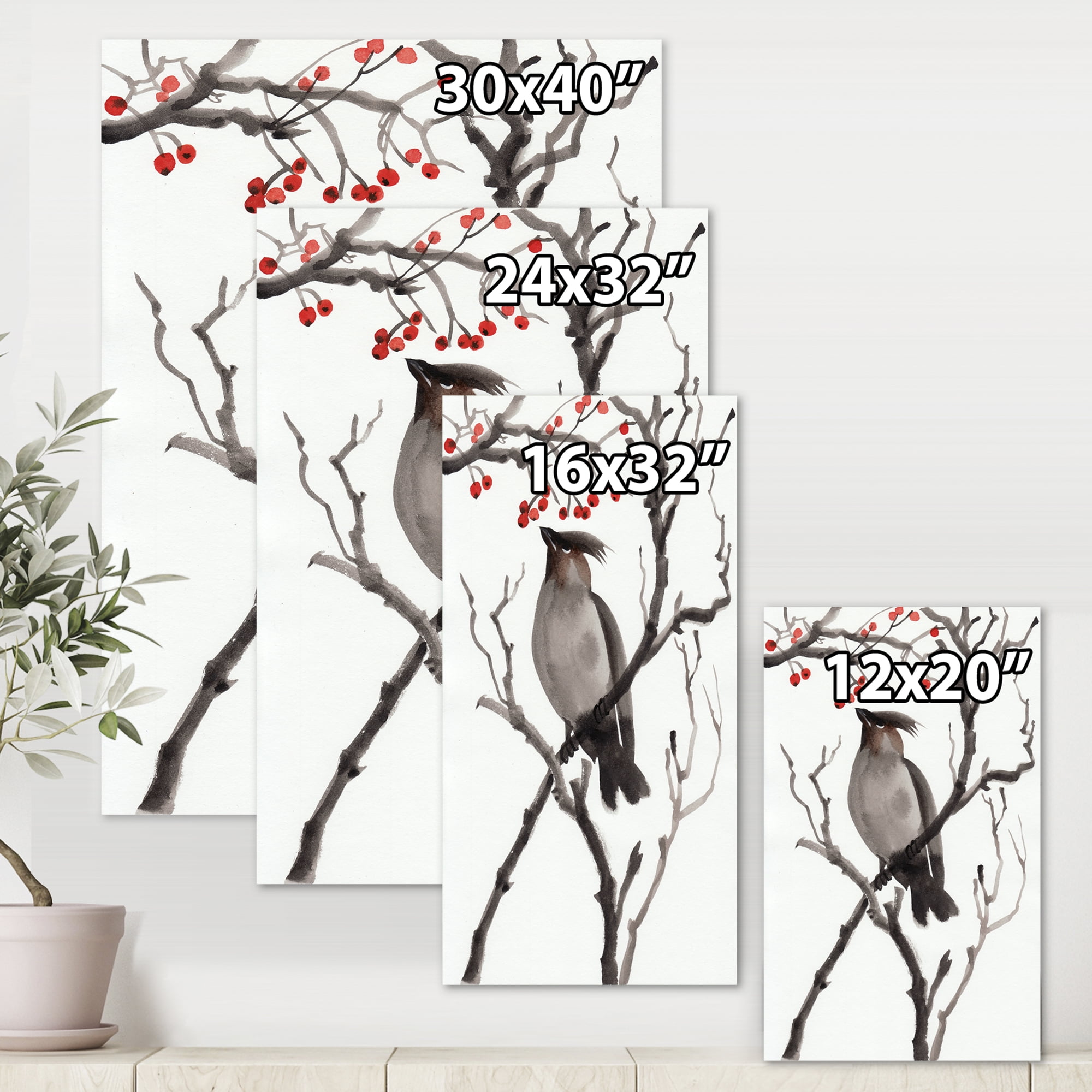 Ancient Australian Bird Illustrations III 16 in x 32 in Painting Canvas Art Print, by Designart