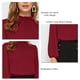 thumbnail image 5 of Blusa con cuello levantado, Color puro, linterna, manga larga, gasa transpirable, blusa de mujer para el hogar, oficina, compras, viajes, 5 of 6