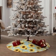 thumbnail image 6 of Halloween Christmas Tree Skirt - Blue White Striped Sunflower A 48 Inches Christmas Tree Skirt for Halloween Holiday Indoor Home Christmas Tree Decorations with Three Ribbons, 6 of 7