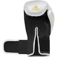 thumbnail image 2 of Adidas Speed TILT 150 Boxing Gloves - Training and Fighting Gloves for Men, Women, Unisex, White/Gold/Black, 10oz, 2 of 7