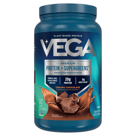 Vega Protein & Greens Plant-Based Protein Powder, Chocolate, 25 Servings (28.7oz)