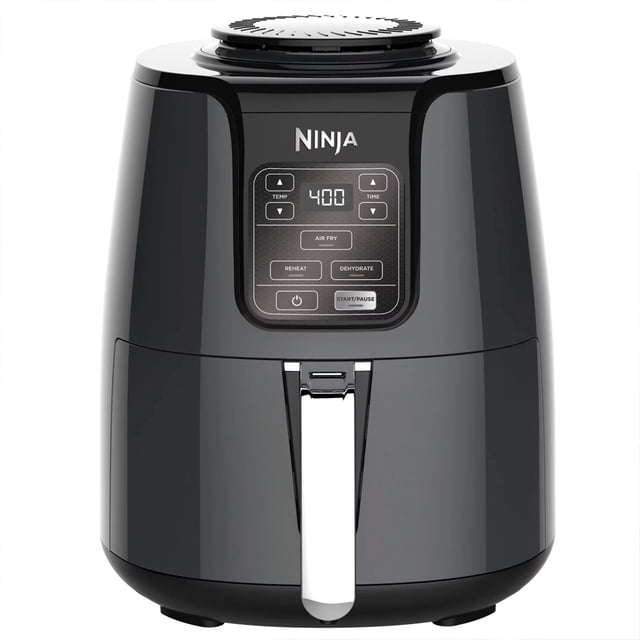 Freidora NINJA de 4 cuartos con recalentar y deshidratar, Negro/Plata, AF100WM