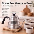 thumbnail image 7 of Gooseneck Kettle, 40oz 304 Stainless Steel Stovetop Kettle with Thermometer for Pour Over Coffee and Tea Brewing, 7 of 7