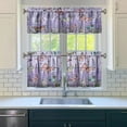 thumbnail image 3 of Purple Lavender Flower Butterflies 3-Piece Kitchen Curtains Set Kitchen Curtains Sets with Valance for Windows Rod Pocket Machine Washable Kitchen Decor Decorations (54"x18"+2x27.5"x24"), 3 of 6