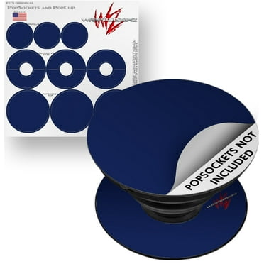 Decal Style Vinyl Skin Wrap 3 Pack for PopSockets Solids Collection Navy Blue (POPSOCKET NOT INCLUDED) by WraptorSkinz